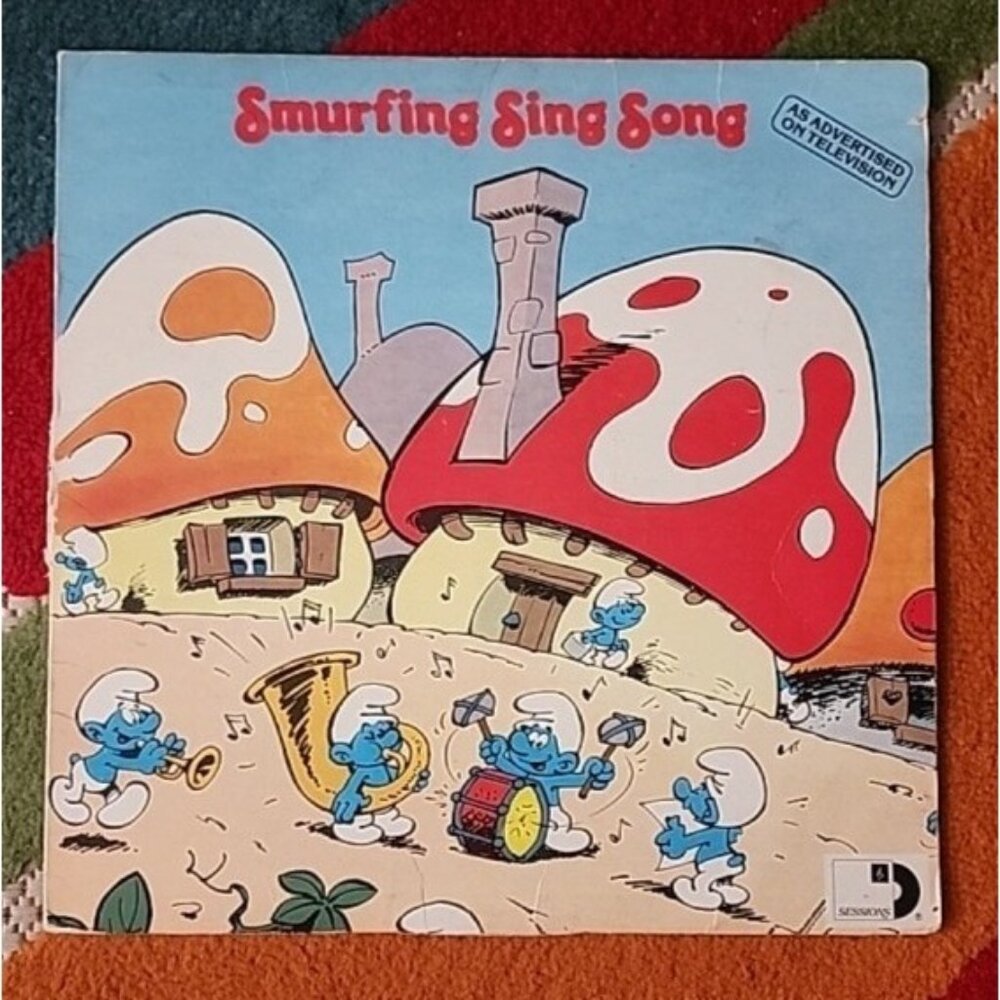 1980 The Smurfs Vintage Record Smurfing Sing Song Vinyl LP